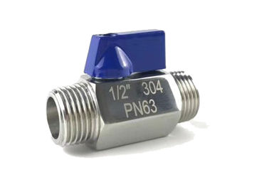 China 2/1,3/4,1 inch Mini Ball Valve Male and Male Thread Blue Handle -20℃ ~ 200℃,1000 WOG supplier