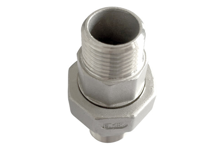 MaleMale Threaded 304 Stainless Steel Pipe Fitting Union Flat Conical
