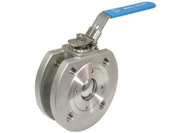 China 1 pc wafer flanged ball valve , 2 pc ball valve Stainless Steel Material supplier