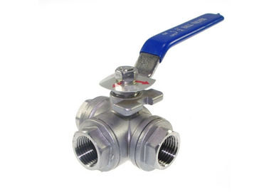 China ISO9001 2008  3 Way Stainless Steel Ball Valve PN63 Pressure For Water / Oil supplier
