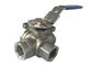 Stainless Steel Three Way Ball Valve Reducing Bore T Type Flow Control supplier
