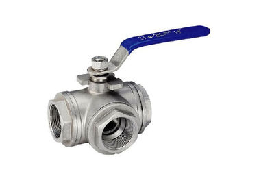 ISO9001 2008  3 Way Stainless Steel Ball Valve PN63 Pressure For Water / Oil supplier