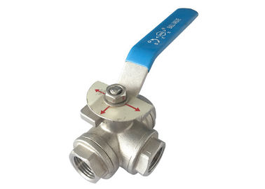 Light type 1" inch three way 1000 WOG  ball valve 304 stainless steel npt threaded supplier