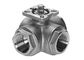 1 Inch 304 Stainless Steel Actuated Three Way Ball ValveBSP / NPT Threaded supplier