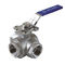 1/2 to 2 inch Stainless Steel 304 316 flow Control &quot;T&quot; &quot;L&quot;  3  way diverter ball valve with mounting pad supplier